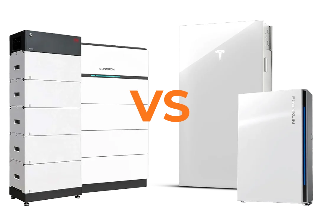 byd, sungrow, tesla powerwall 3 and franklin wh batteries